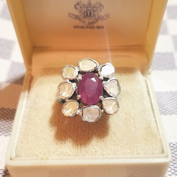Vintage Jewelry - 9.85cts! DIAMONDS & RUBY Ring